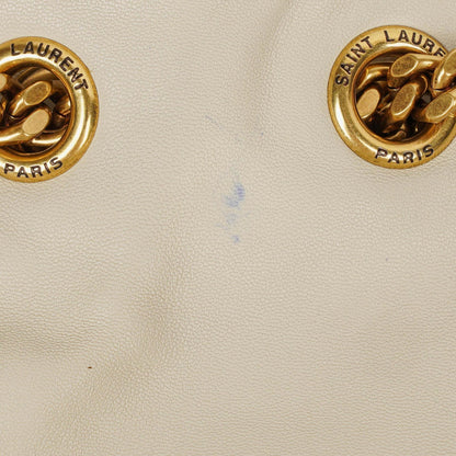 Saint Laurent Joe Rucksack aus weißem Chevron-gestepptem Lammleder