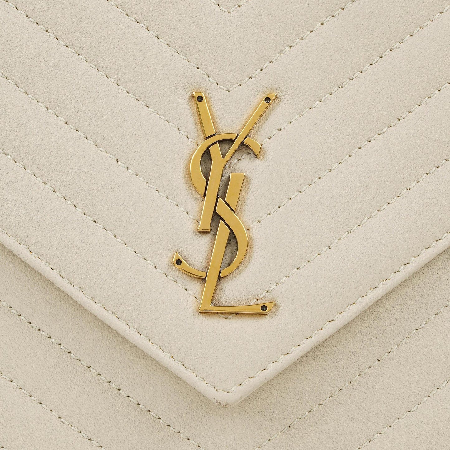Saint Laurent Joe Rucksack aus weißem Chevron-gestepptem Lammleder