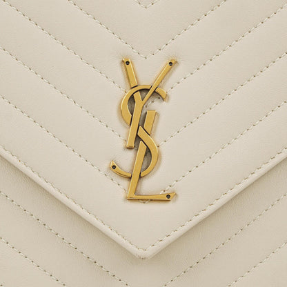 Saint Laurent Joe Rucksack aus weißem Chevron-gestepptem Lammleder
