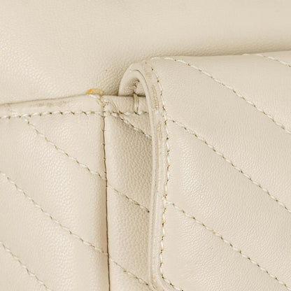 Saint Laurent Joe Rucksack aus weißem Chevron-gestepptem Lammleder