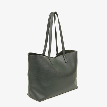 Saint Laurent Große Shopping Tote aus dunkelgrünem Leder