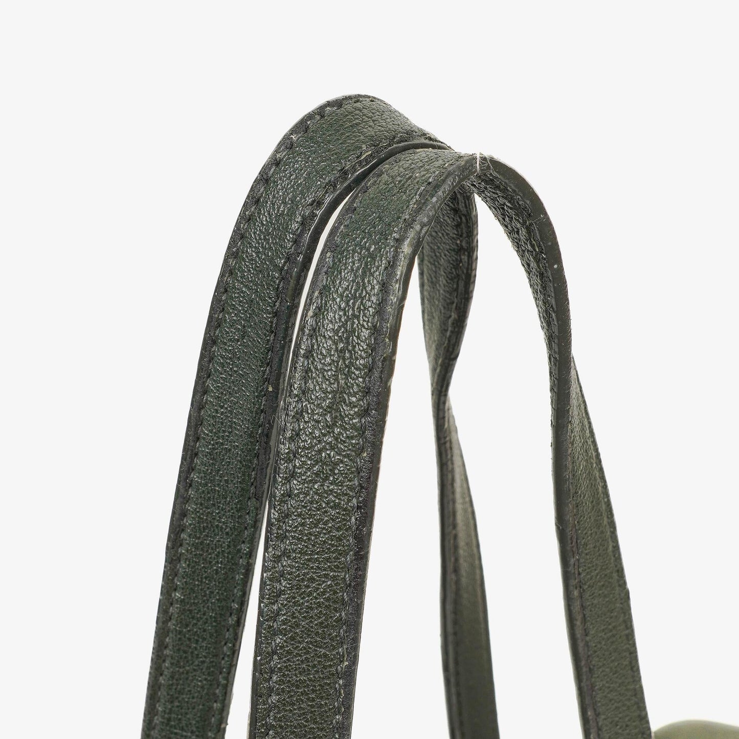 Saint Laurent Große Shopping Tote aus dunkelgrünem Leder