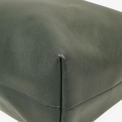 Saint Laurent Große Shopping Tote aus dunkelgrünem Leder