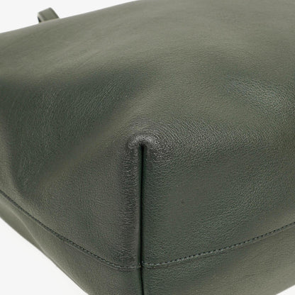 Saint Laurent Große Shopping Tote aus dunkelgrünem Leder