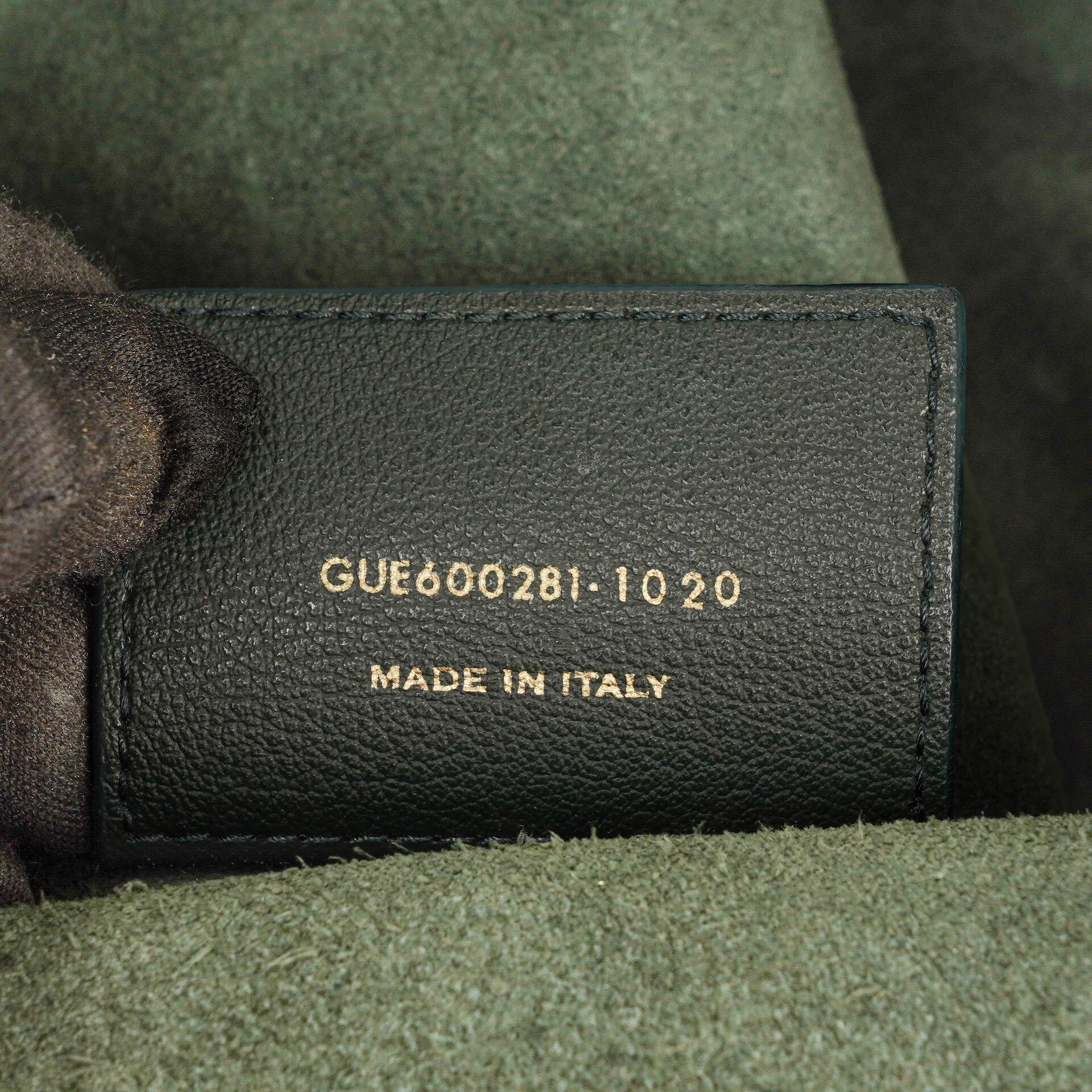 Saint Laurent Große Shopping Tote aus dunkelgrünem Leder