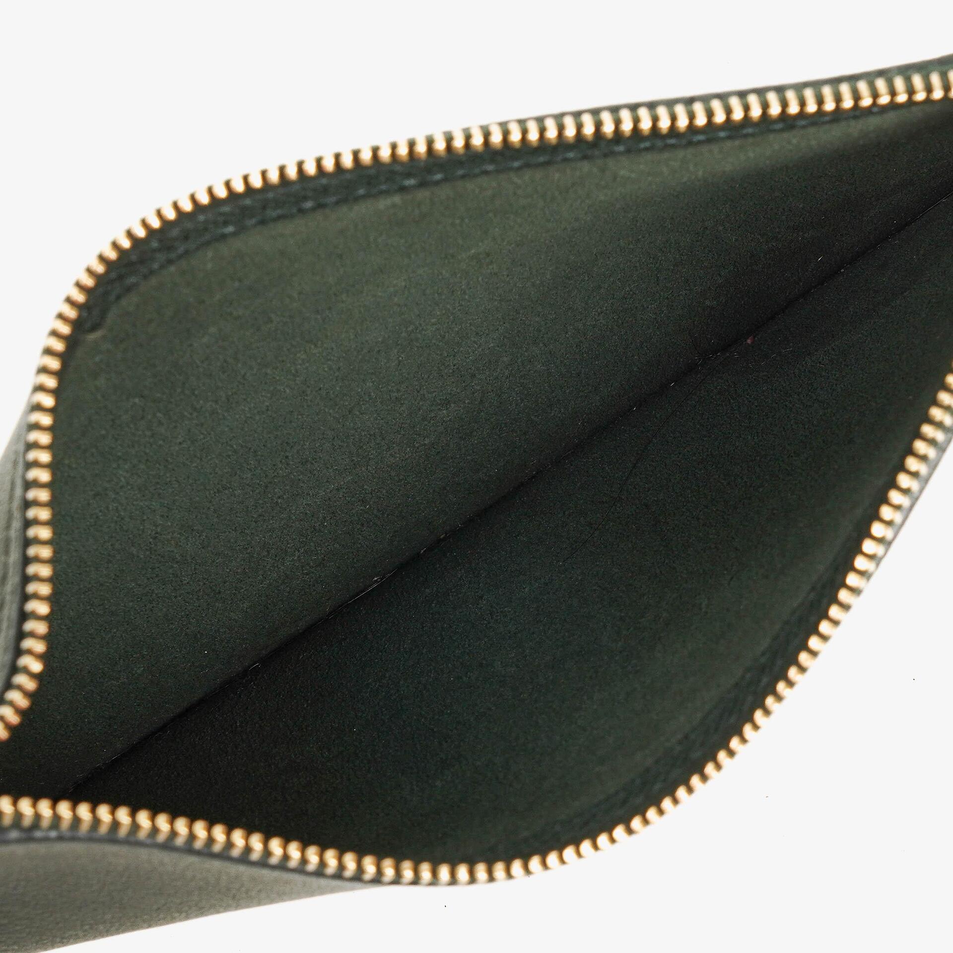 Saint Laurent Große Shopping Tote aus dunkelgrünem Leder