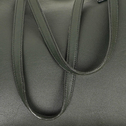 Saint Laurent Große Shopping Tote aus dunkelgrünem Leder