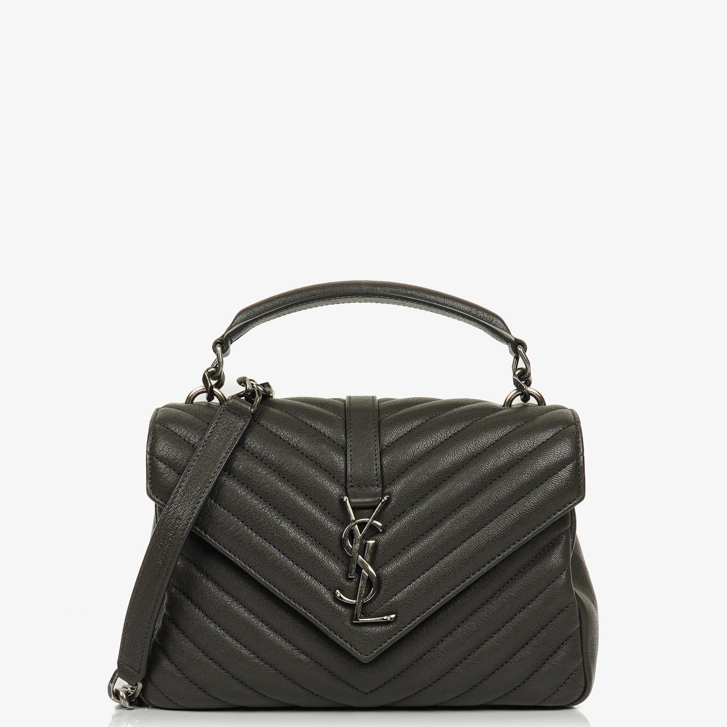 Saint Laurent College Umhängetasche Medium aus Chevron-Steppleder