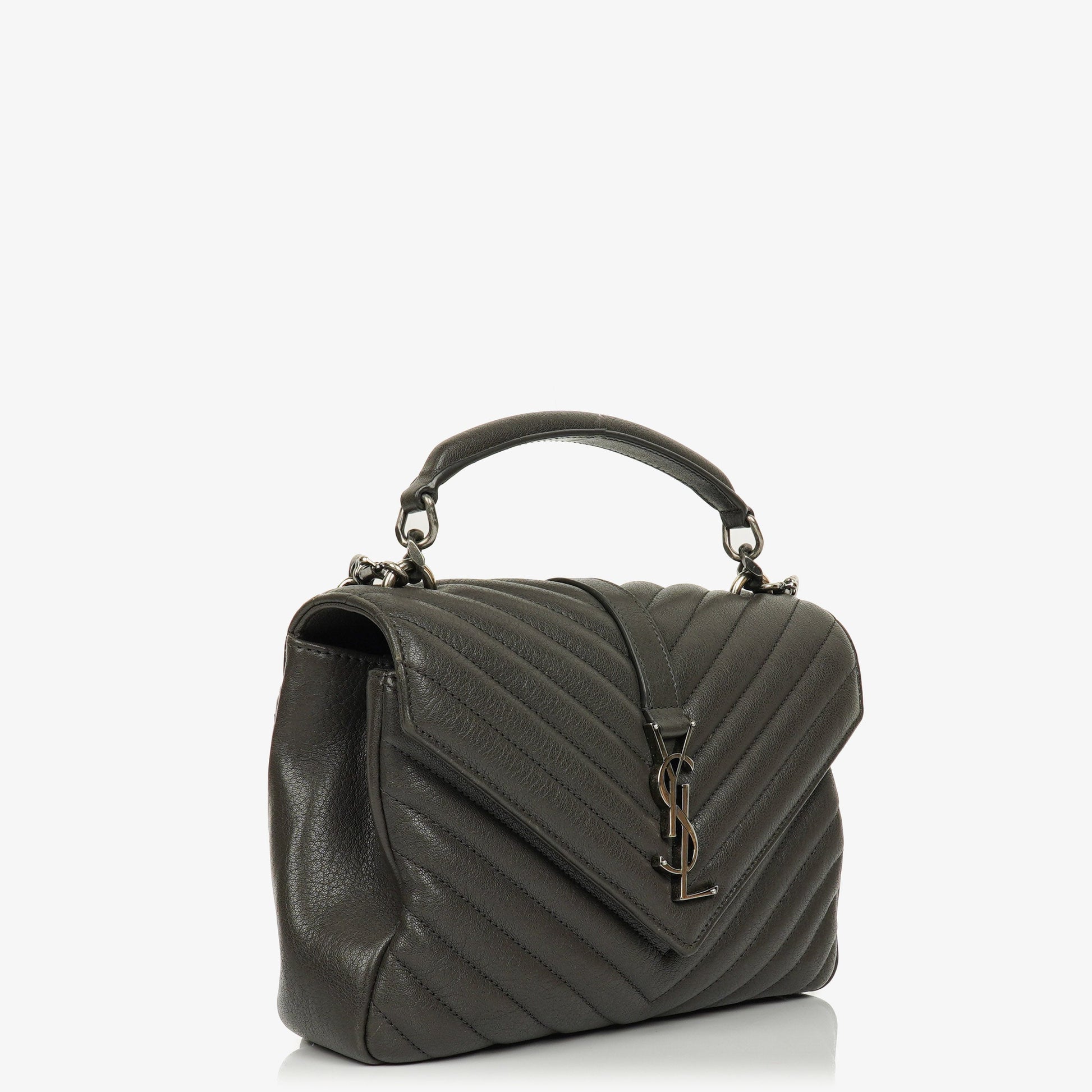 Saint Laurent College Umhängetasche Medium aus Chevron-Steppleder