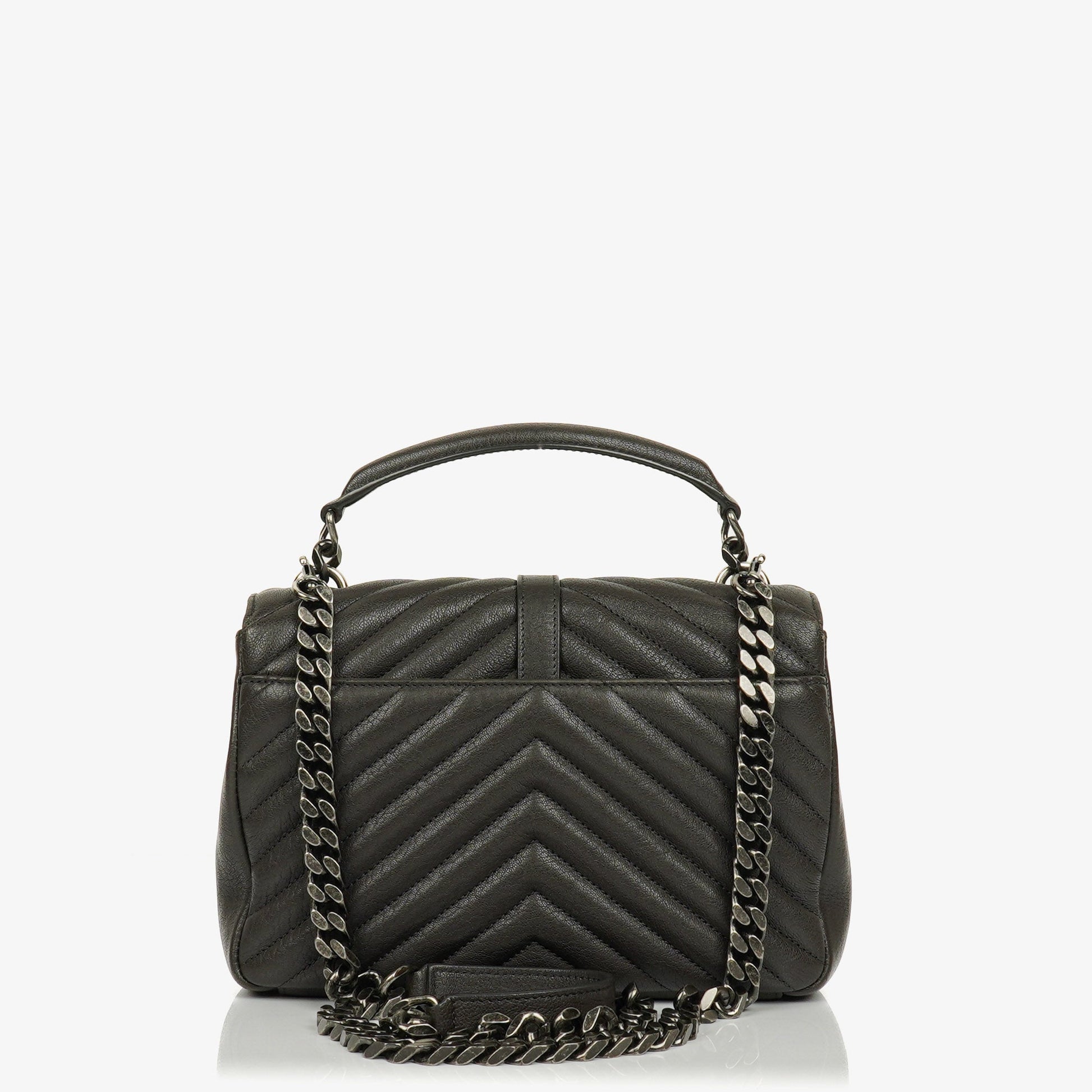 Saint Laurent College Umhängetasche Medium aus Chevron-Steppleder