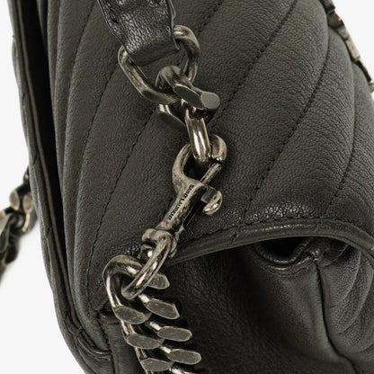 Saint Laurent College Umhängetasche Medium aus Chevron-Steppleder