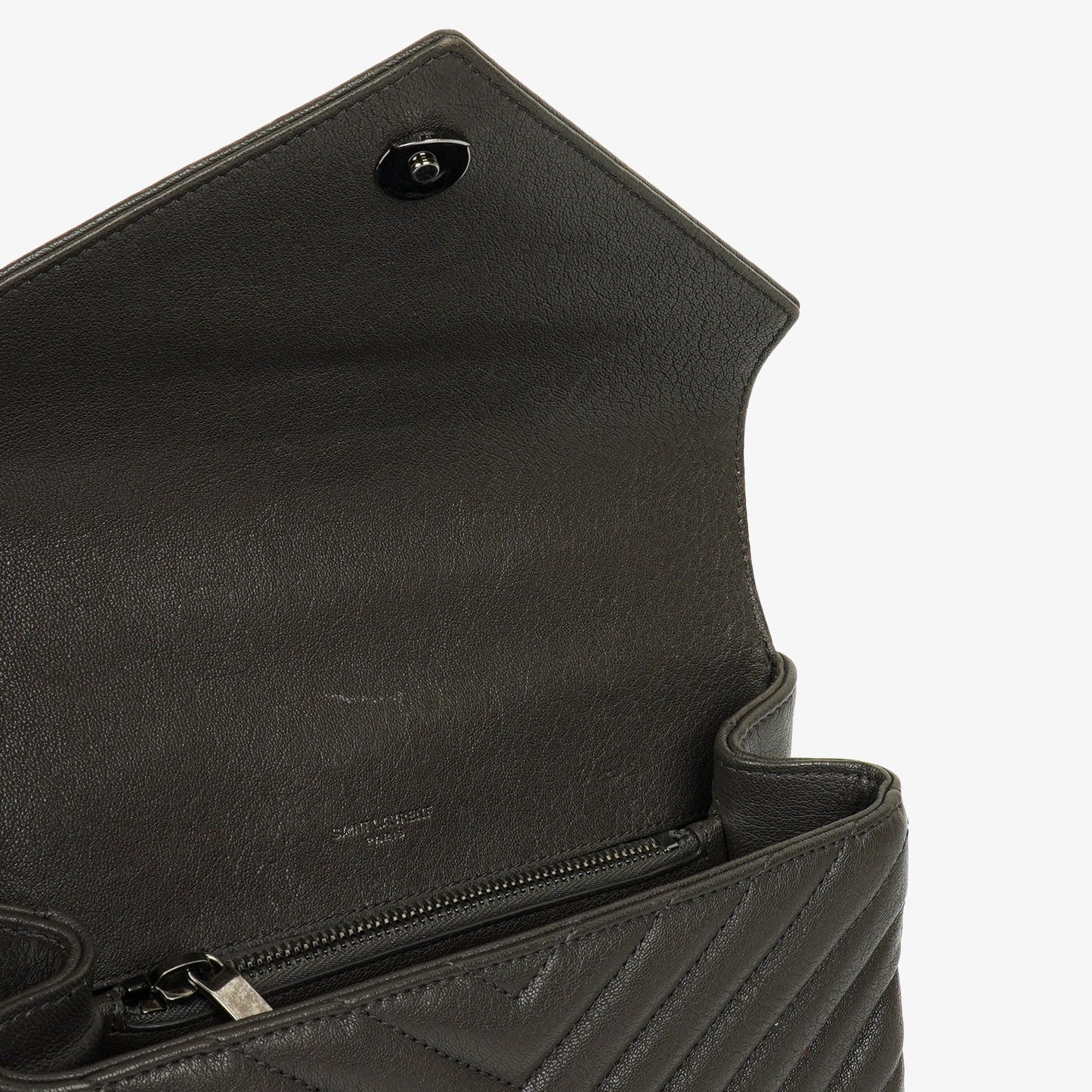 Saint Laurent College Umhängetasche Medium aus Chevron-Steppleder