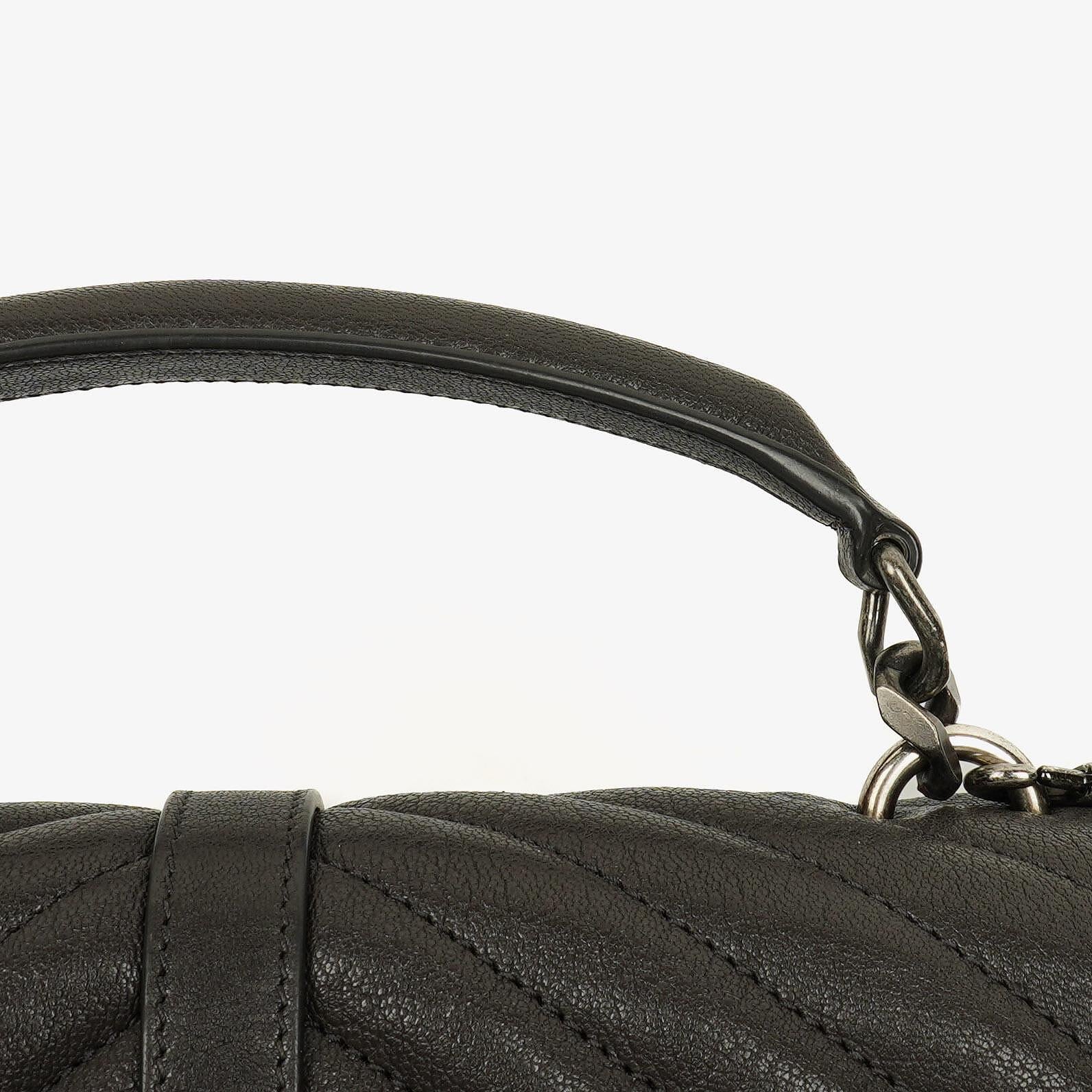 Saint Laurent College Umhängetasche Medium aus Chevron-Steppleder