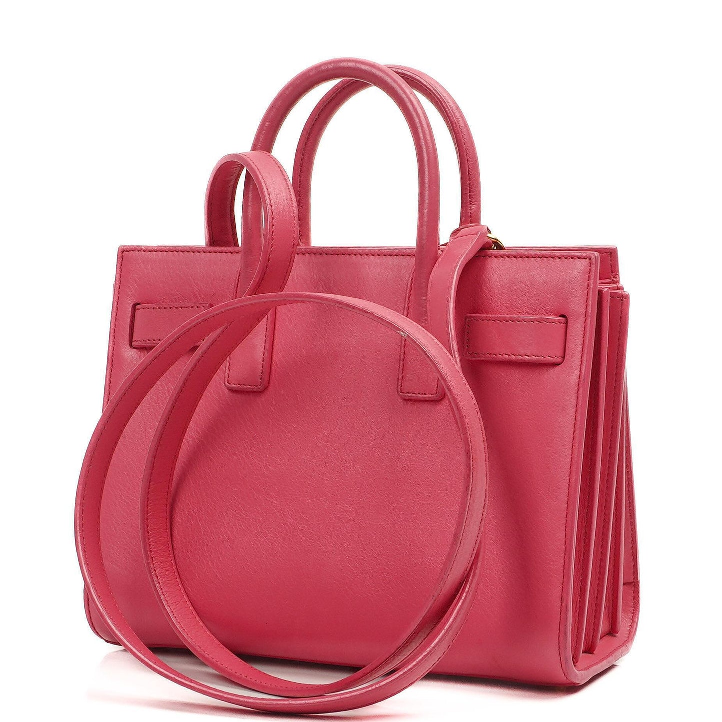 Saint Laurent Nano Sac De Jour Handtasche aus rosa Kalbsleder