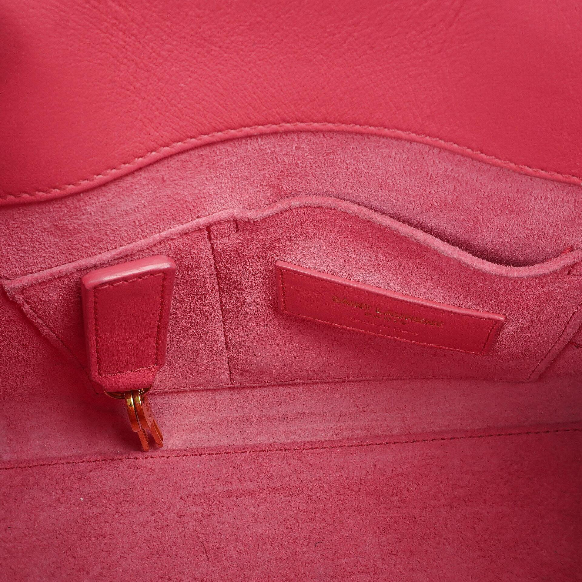 Saint Laurent Nano Sac De Jour Handtasche aus rosa Kalbsleder