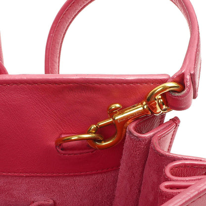 Saint Laurent Nano Sac De Jour Handtasche aus rosa Kalbsleder