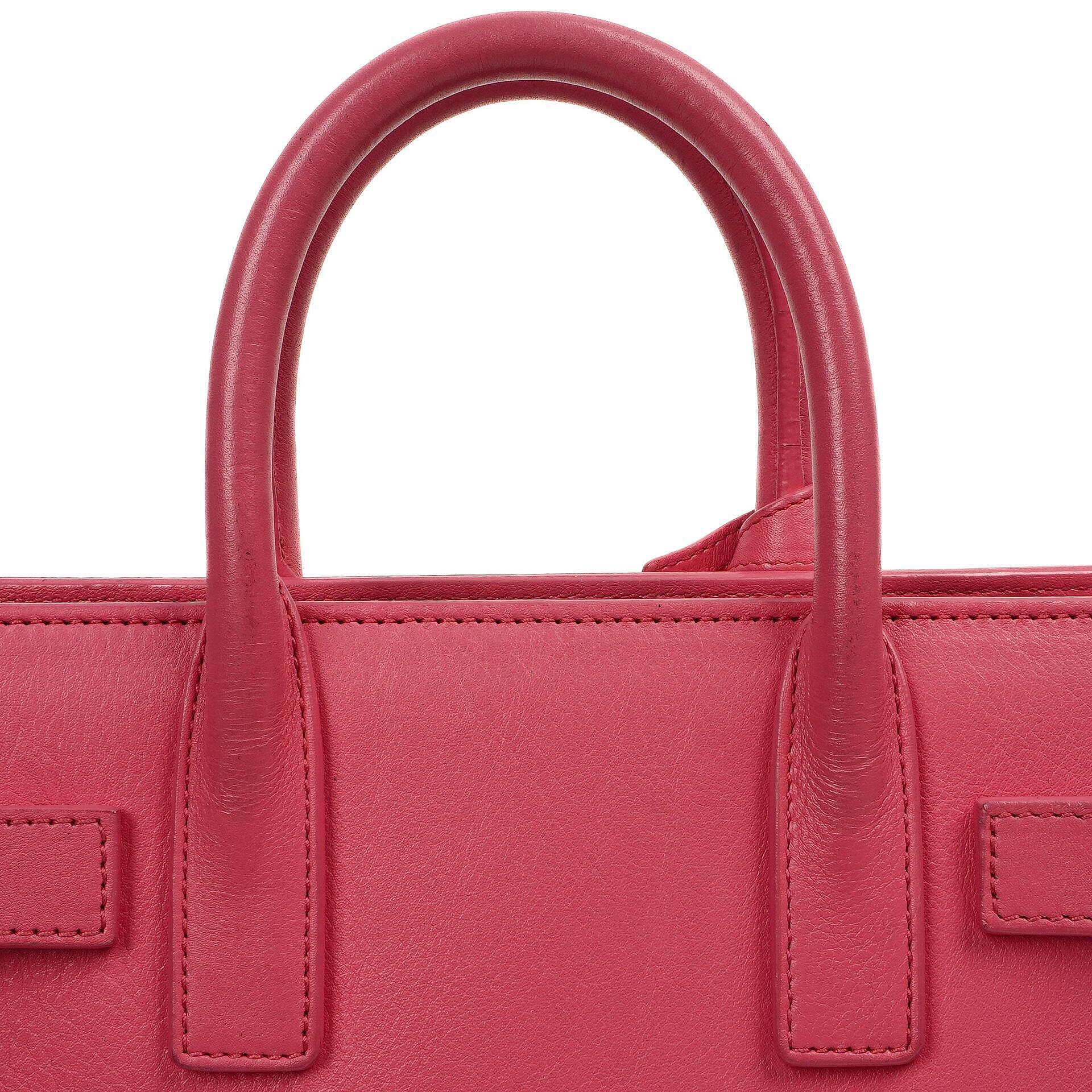 Saint Laurent Nano Sac De Jour Handtasche aus rosa Kalbsleder