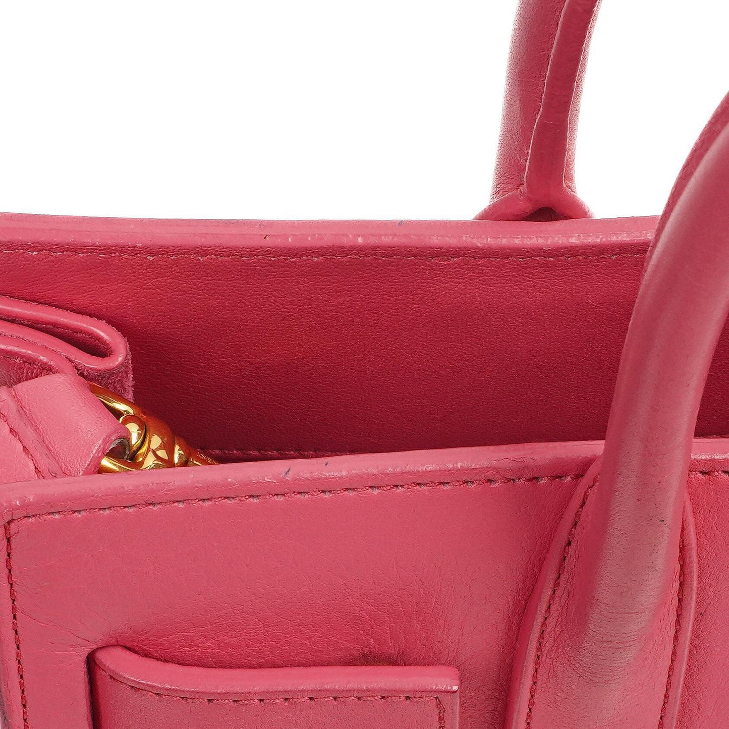 Saint Laurent Nano Sac De Jour Handtasche aus rosa Kalbsleder