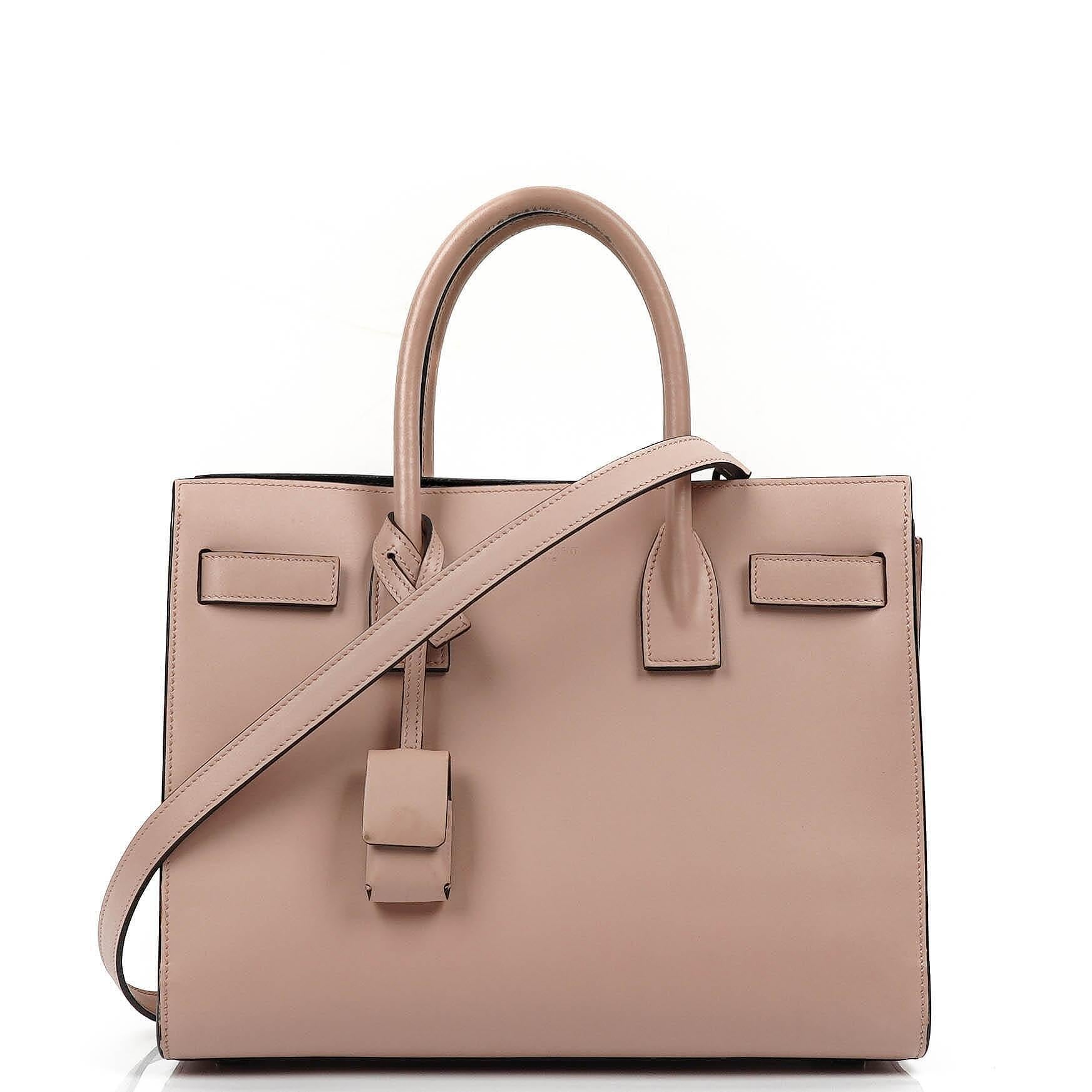 Saint Laurent Sac De Jour Baby aus Powder Pink Kalbsleder