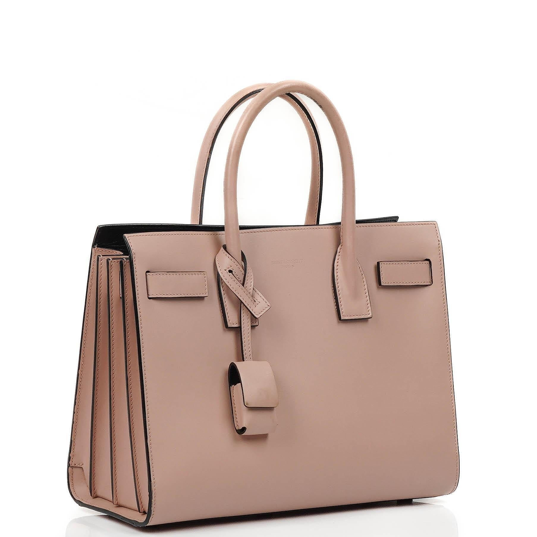 Saint Laurent Sac De Jour Baby aus Powder Pink Kalbsleder