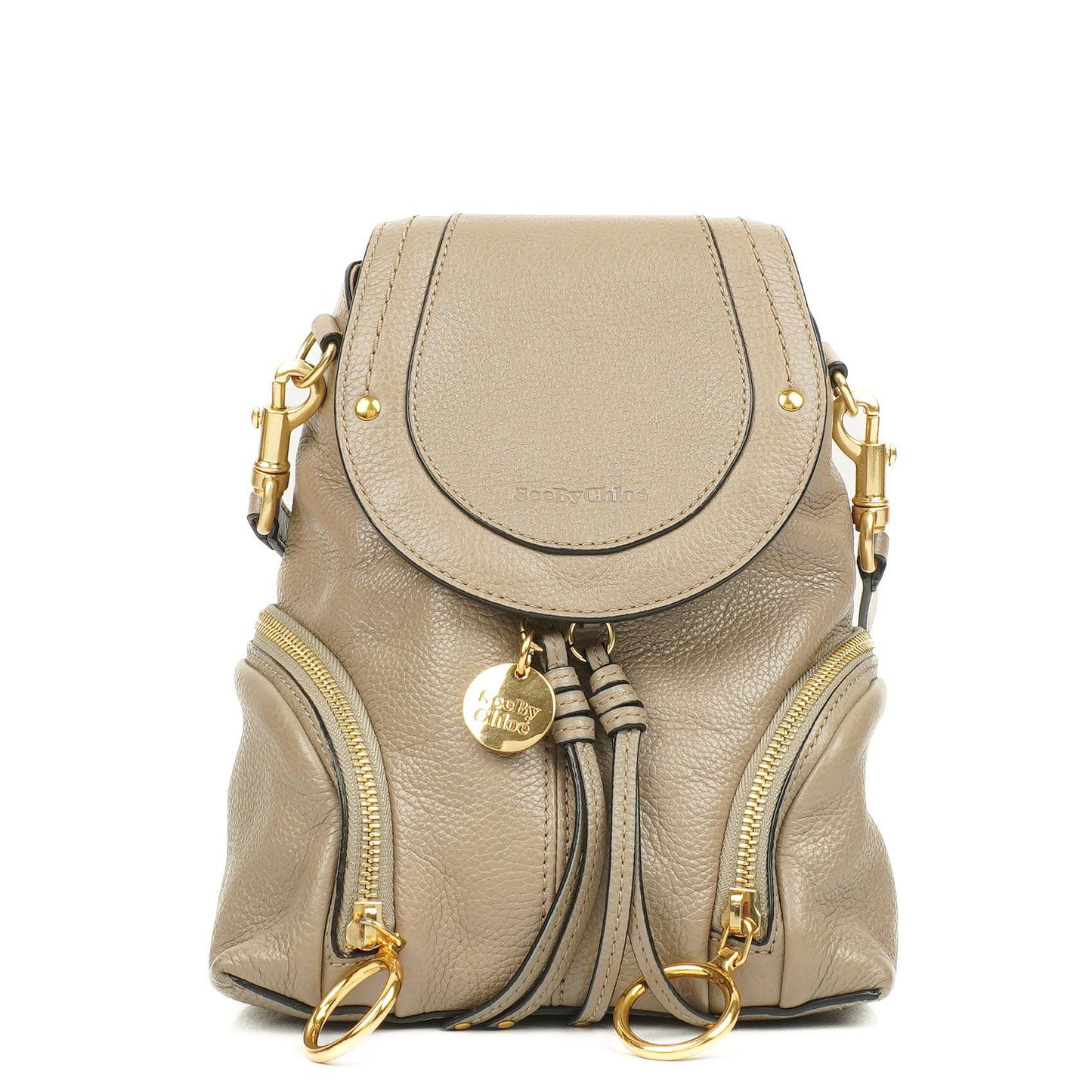 See by Chloé Olga Genarbter Leder Rucksack