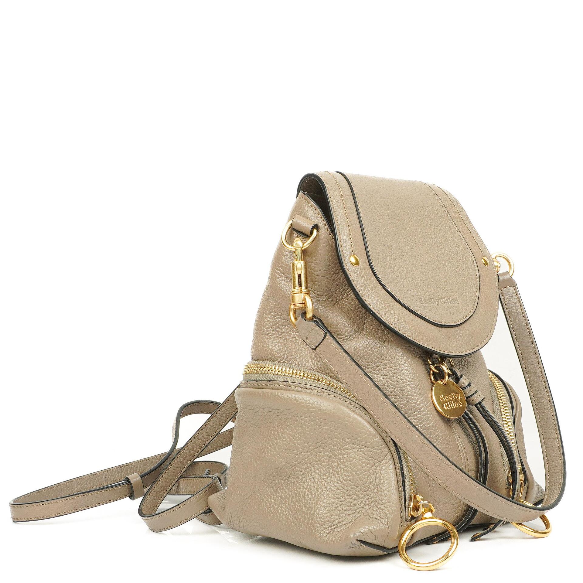 See by Chloé Olga Genarbter Leder Rucksack