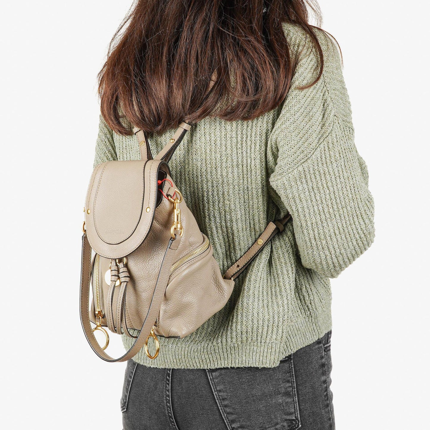 See by Chloé Olga Genarbter Leder Rucksack