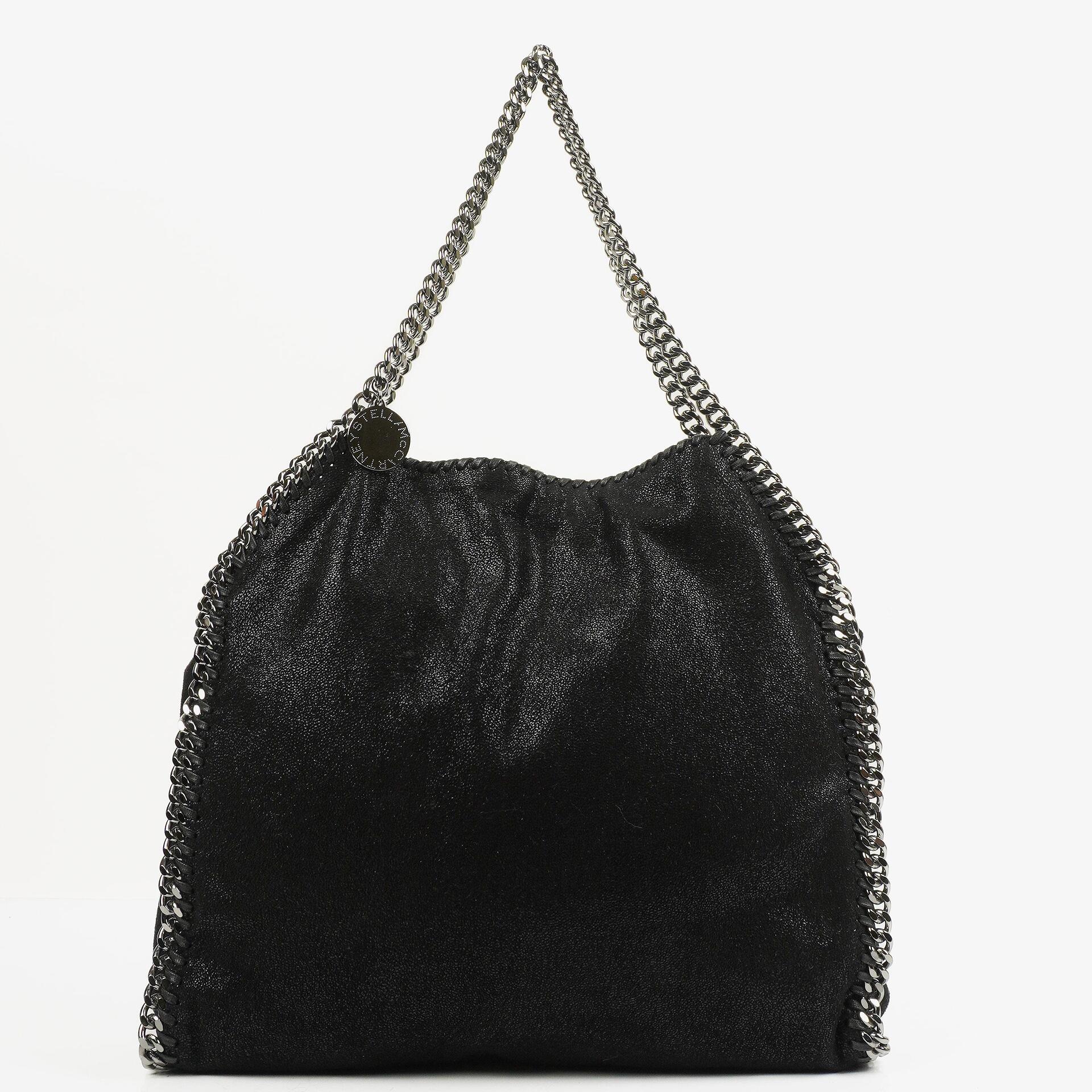 Stella McCartney Schwarze Falabella Tote Vegane Shaggy Deer