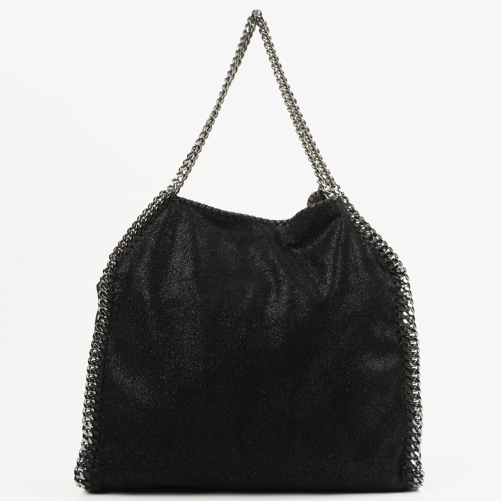 Stella McCartney Schwarze Falabella Tote Vegane Shaggy Deer