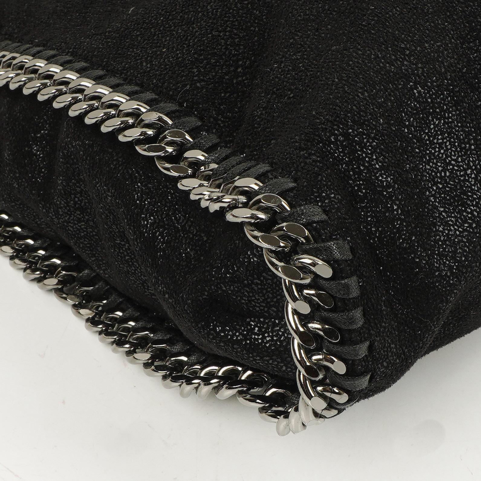 Stella McCartney Schwarze Falabella Tote Vegane Shaggy Deer