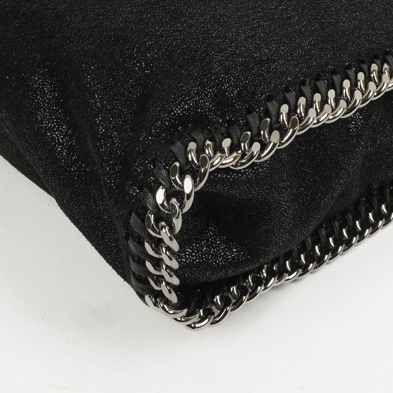 Stella McCartney Schwarze Falabella Tote Vegane Shaggy Deer