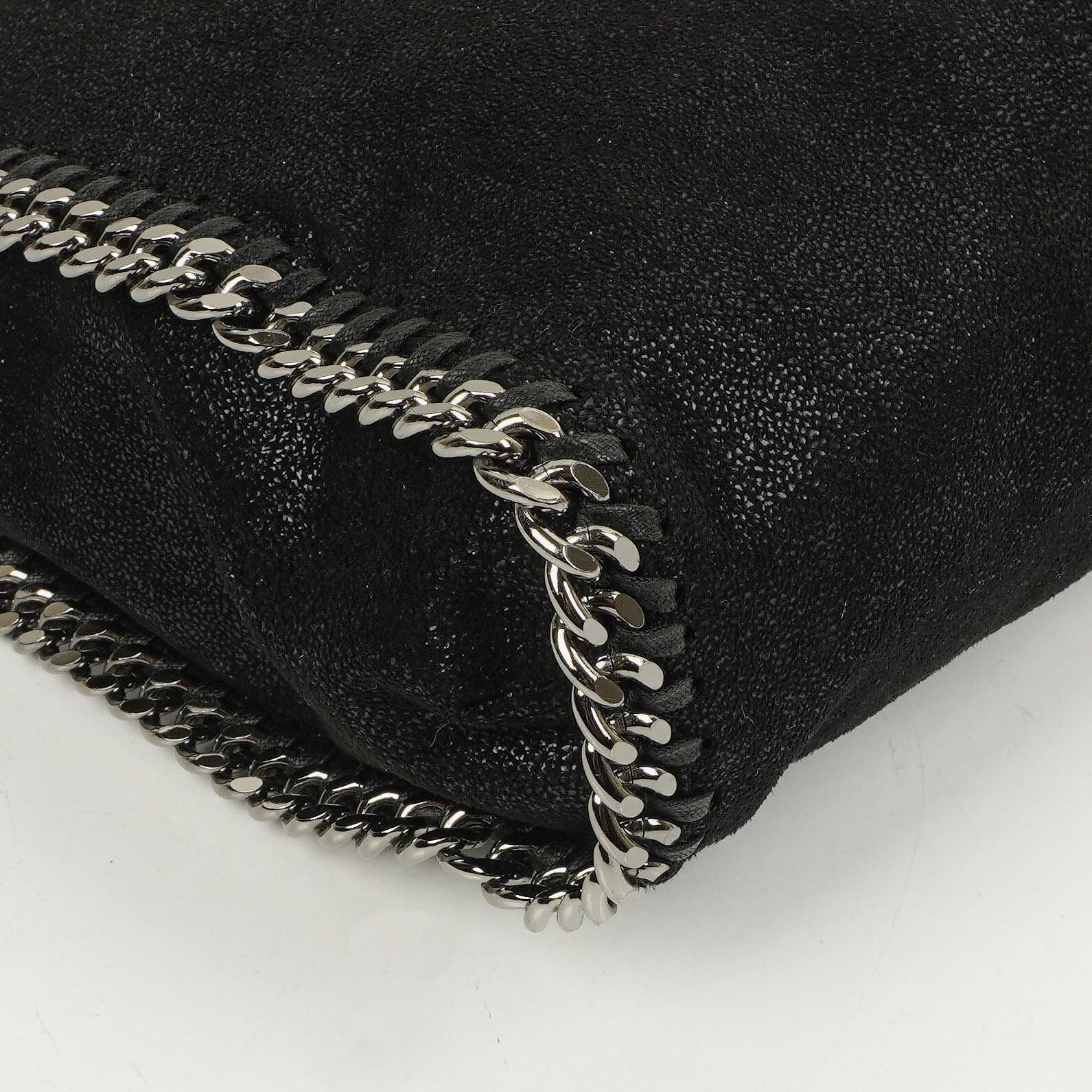 Stella McCartney Schwarze Falabella Tote Vegane Shaggy Deer