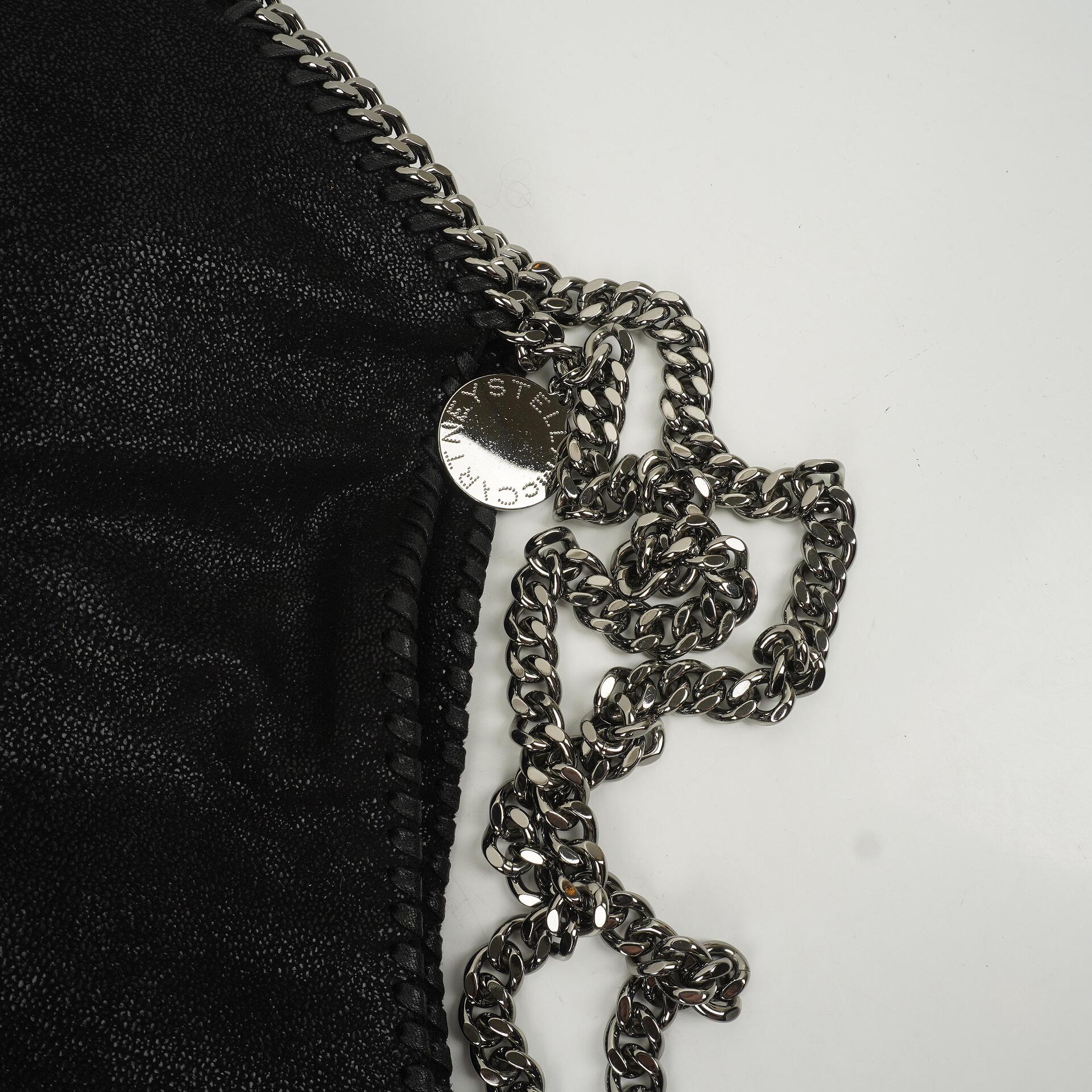 Stella McCartney Schwarze Falabella Tote Vegane Shaggy Deer