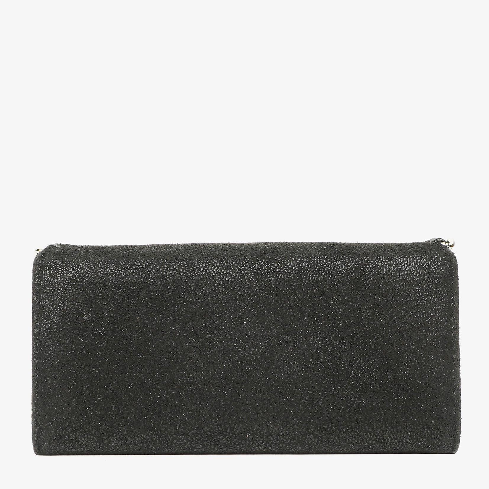 Stella McCartney Falabella Pochette Tasche aus schwarzem Shaggy Dear Kunstleder