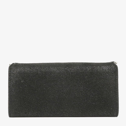 Stella McCartney Falabella Pochette Tasche aus schwarzem Shaggy Dear Kunstleder