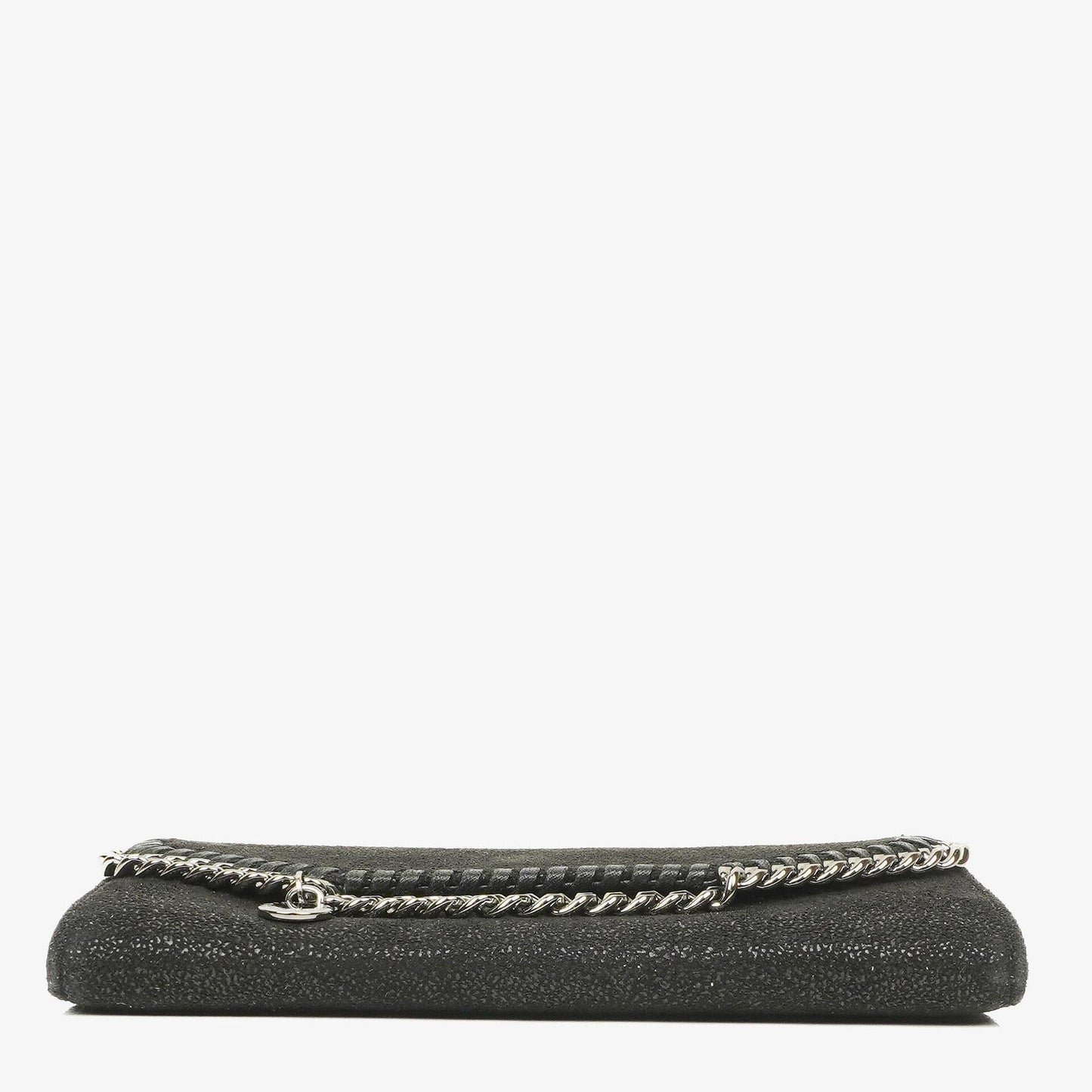 Stella McCartney Falabella Pochette Tasche aus schwarzem Shaggy Dear Kunstleder