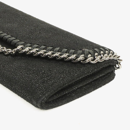 Stella McCartney Falabella Pochette Tasche aus schwarzem Shaggy Dear Kunstleder