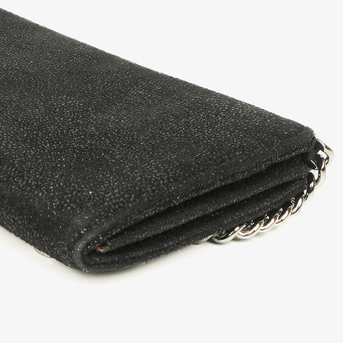 Stella McCartney Falabella Pochette Tasche aus schwarzem Shaggy Dear Kunstleder