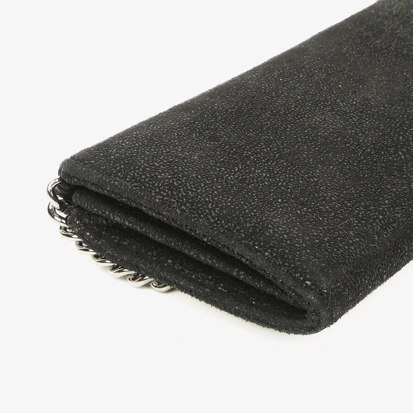 Stella McCartney Falabella Pochette Tasche aus schwarzem Shaggy Dear Kunstleder