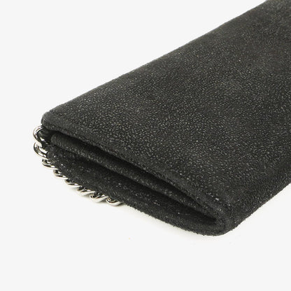 Stella McCartney Falabella Pochette Tasche aus schwarzem Shaggy Dear Kunstleder