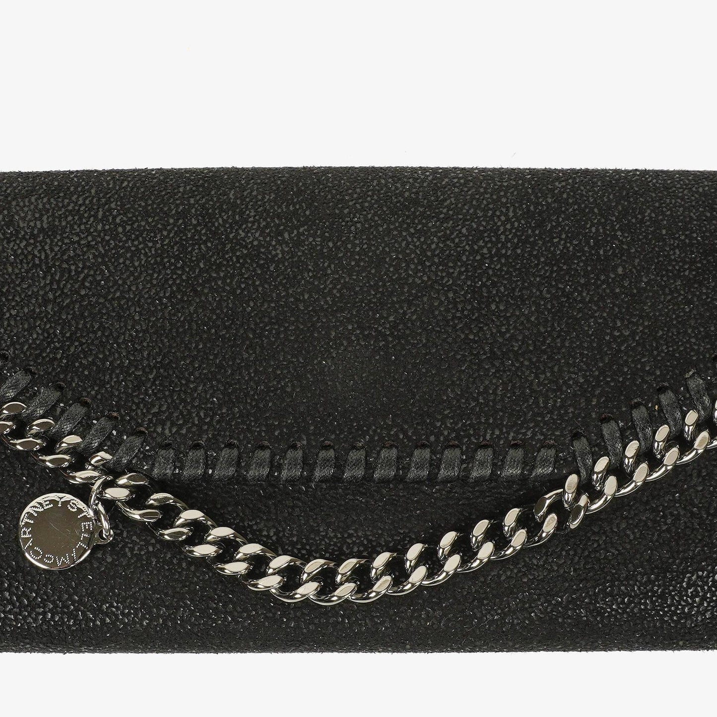 Stella McCartney Falabella Pochette Tasche aus schwarzem Shaggy Dear Kunstleder