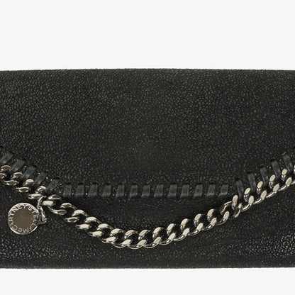 Stella McCartney Falabella Pochette Tasche aus schwarzem Shaggy Dear Kunstleder
