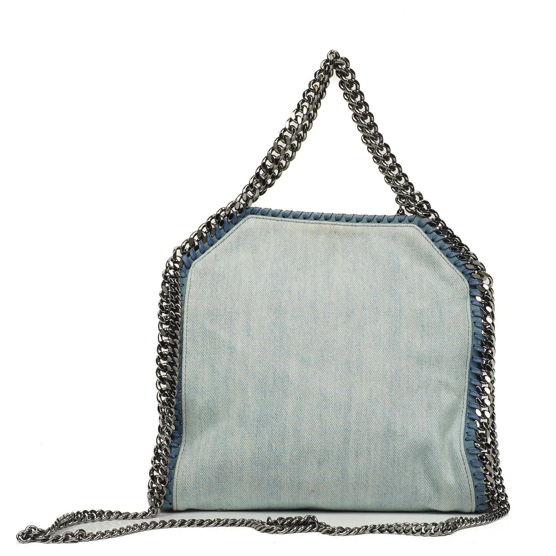 Stella McCartney Denim Blumen Mini Schultertasche Falabella Blau