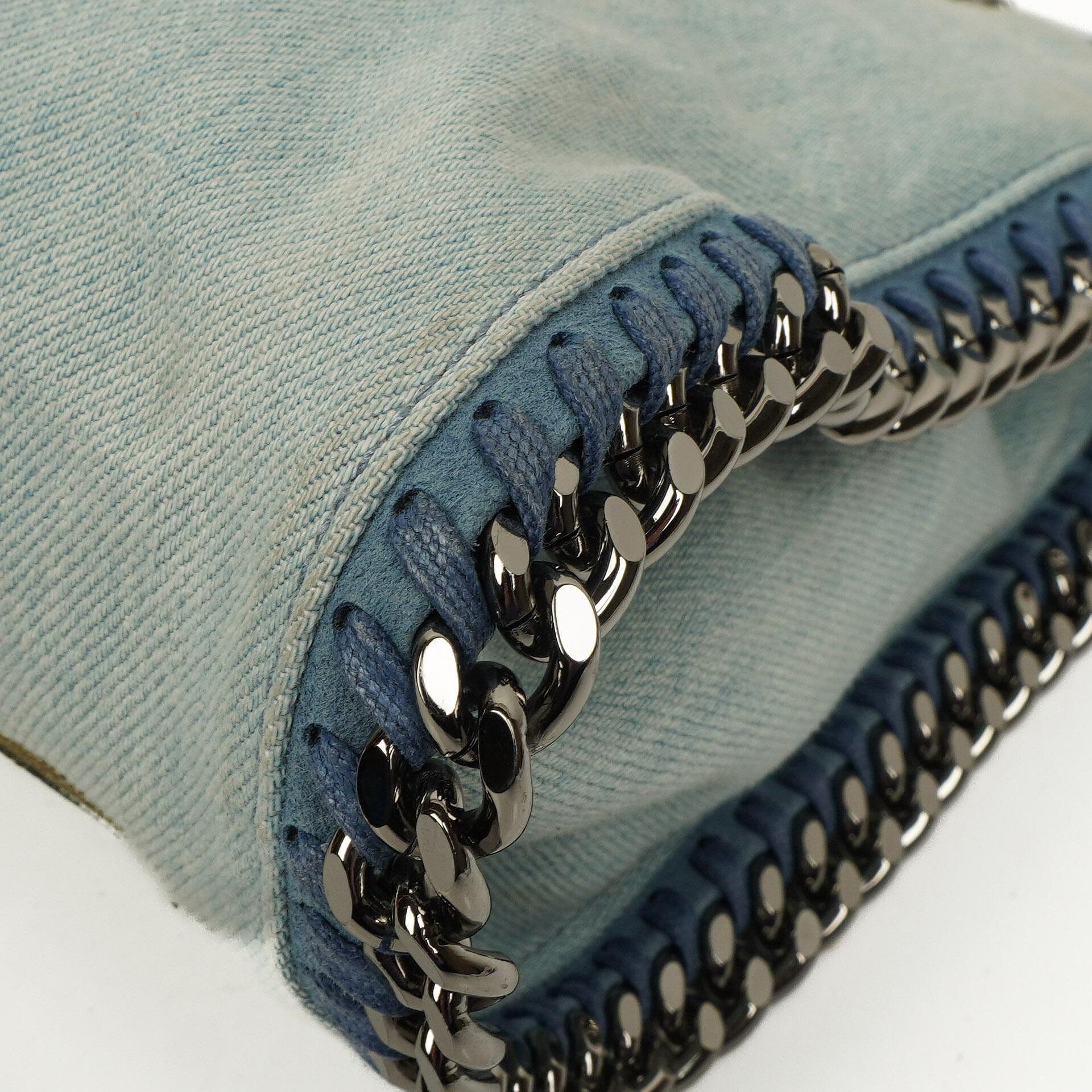 Stella McCartney Denim Blumen Mini Schultertasche Falabella Blau