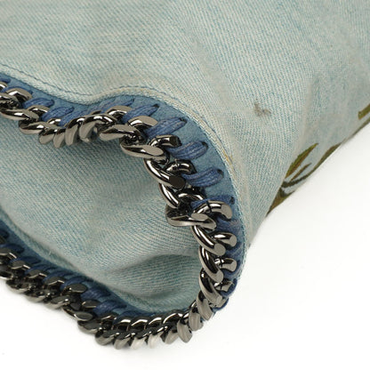 Stella McCartney Denim Blumen Mini Schultertasche Falabella Blau