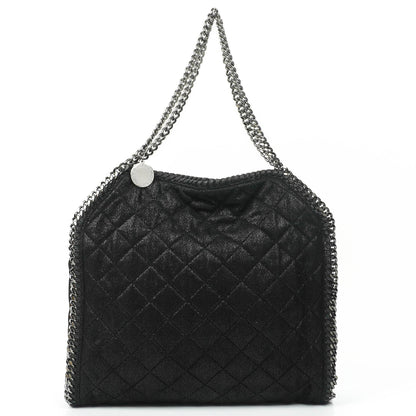 Stella McCartney Falabella schwarze gesteppte Tote Bag aus veganem Shaggy Deer
