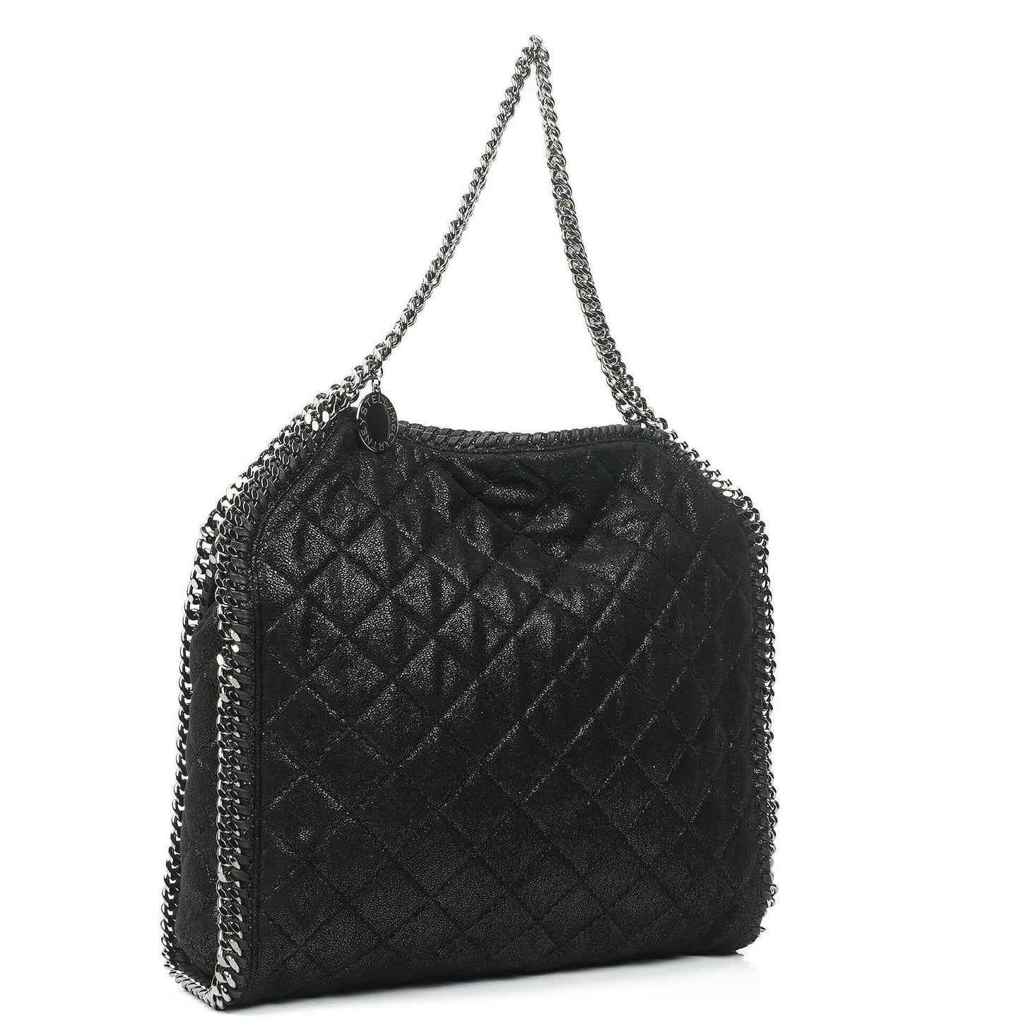 Stella McCartney Falabella schwarze gesteppte Tote Bag aus veganem Shaggy Deer