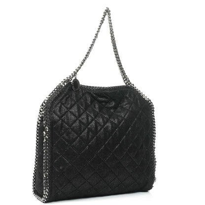 Stella McCartney Falabella schwarze gesteppte Tote Bag aus veganem Shaggy Deer