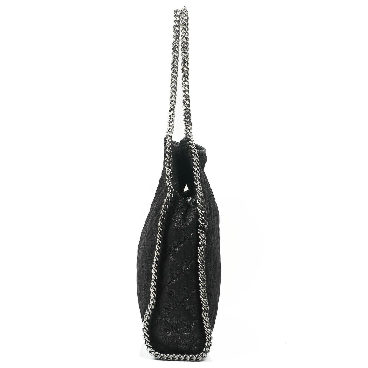 Stella McCartney Falabella schwarze gesteppte Tote Bag aus veganem Shaggy Deer