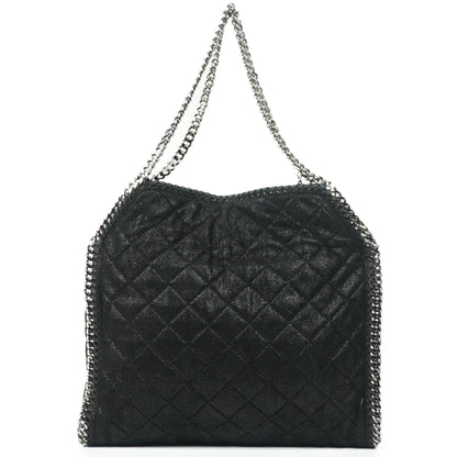 Stella McCartney Falabella schwarze gesteppte Tote Bag aus veganem Shaggy Deer